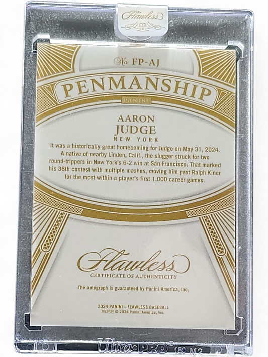 2024 Panini Flawless Baseball Penmanship Aaron Judge #FP-AJ 08/20