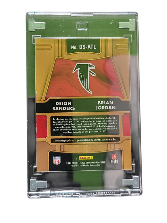 2024 Panini Gold Standard Brian Jordan Deion Sanders #DS-ATL Dual Auto /24