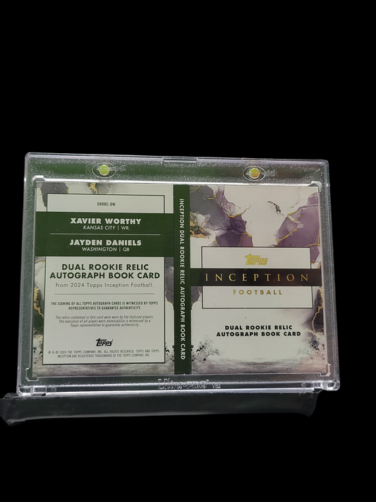 2024 Topps Xavier Worthy Jayden Daniels #DRRBC-DW Dual RC Relic Auto Book