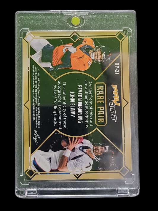 2026 Leaf Paydirt Rare Pair John Elway Peyton Manning #RP-21 Dual Autograph 1/1