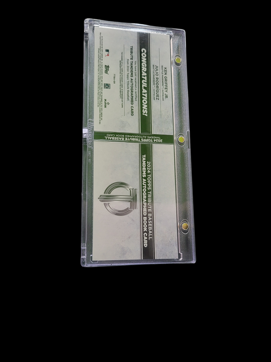 2024 Topps Ken Griffey Jr. Julio Rodriguez #TTAB-GR Green /10 Auto Book Card