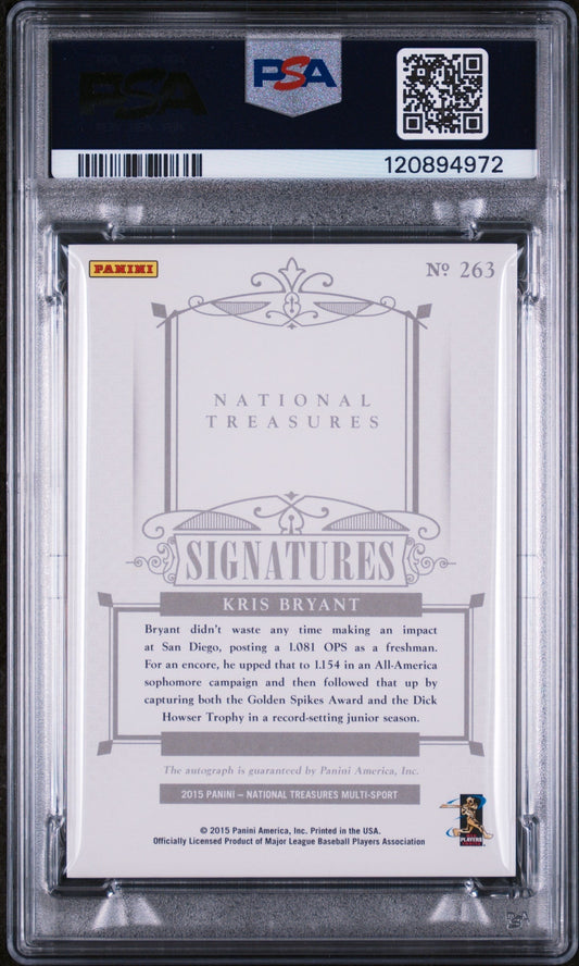 2015 National Treasures #263 Kris Bryant Signatures /99 PSA 10 120894972