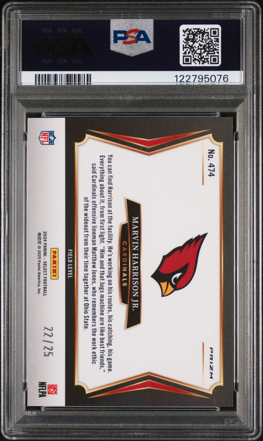 2024 Panini Select Tie-Dye Prizm Marvin Harrison Jr. #474 RC /25 PSA 10