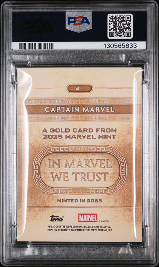 2025 Topps Mint Marvel Orange Captain Marvel #81 /125 PSA 9