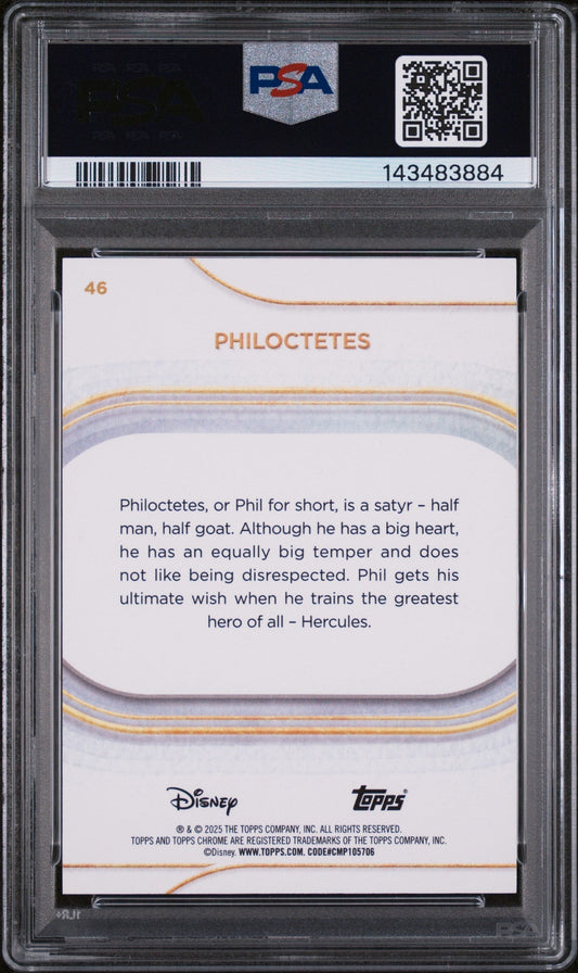 2025 Topps Chrome Disney Red Refractor Philoctetes #46 5/5 PSA 10