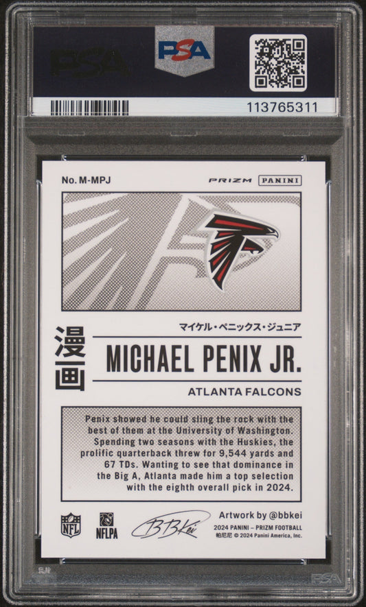 2024 Panini Prizm Manga Vertical Michael Penix Jr. #M-MPJ PSA 9