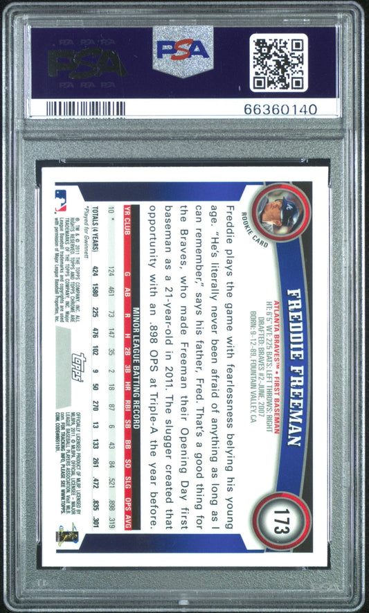 2011 Topps Chrome Refractor Freddie Freeman #173 PSA 9