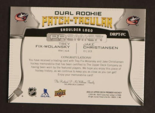 2020 Upper Deck Wolansky Jake Christiansen Dual RC Tacular /5 patch