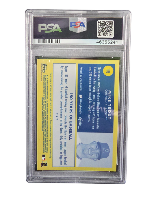 2019 Topps 150 Years Of Baseball Mike Trout #117E BB Autograph Orange PSA 9