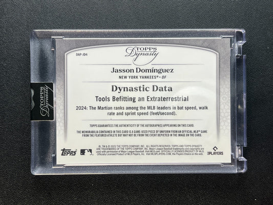 2025 Topps Dynasty Dynastic Data Jasson Dominguez GU Patch Auto 09/10 Sealed