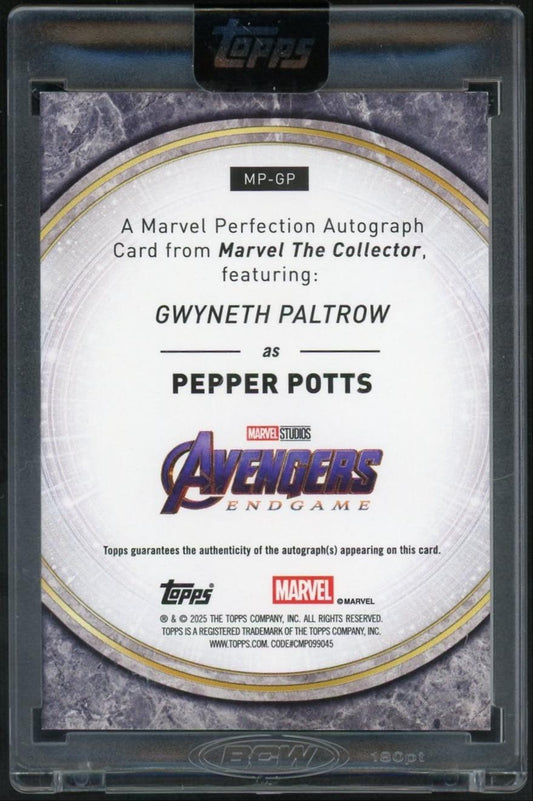 2025 Topps Marvel The Collector Pepper Potts #MP-GP Perfection Purple Auto /15
