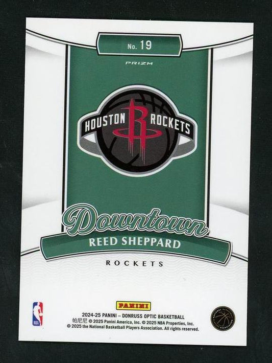 2022 Panini Donruss Optic 19 Reed Sheppard Downtown Prizm Rookie VG Houston Rockets