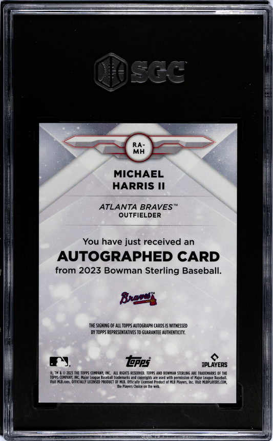 2023 Bowman Michael Harris II #RA-MH RK. Auto Silver Refractor SGC 9.5 Auto 10