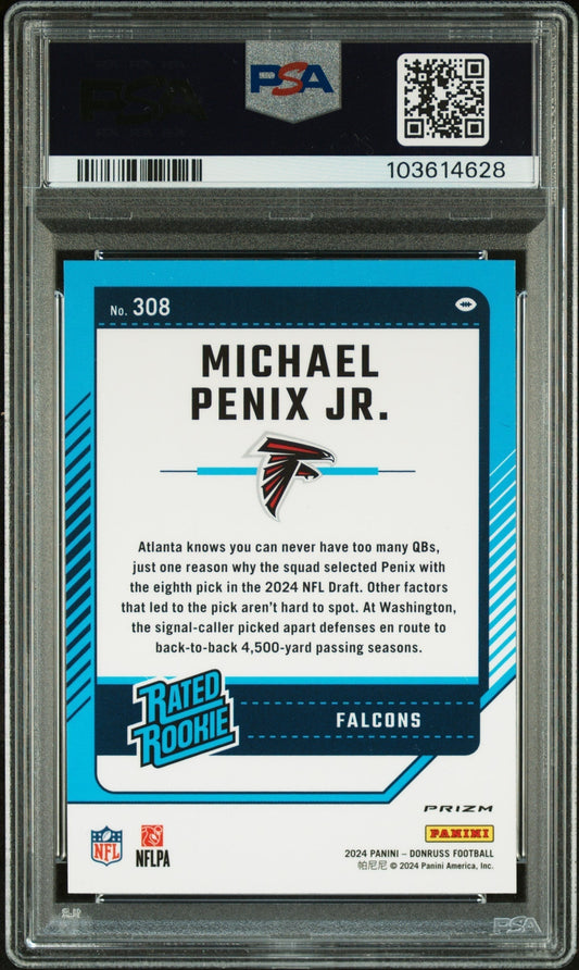 2024 Panini Donruss Michael Penix JR. #308 Optic Preview Football Emoji PSA 10