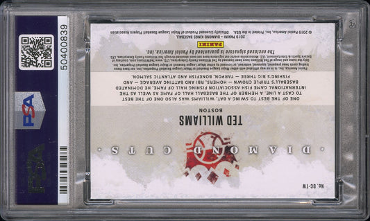 2019 Panini Diamond Kings Diamond Ted Williams #DCTW DMD. Masterpiece 1/1 PSA
