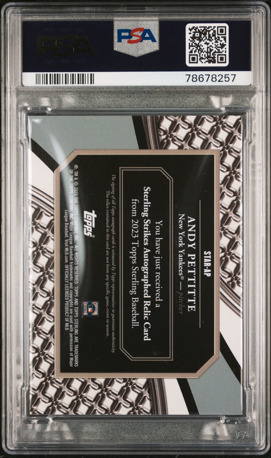 2023 Topps Sterling Strikes Auto Andy Pettitte #STARAP Red 1 / 5 PSA 9 Auto 9