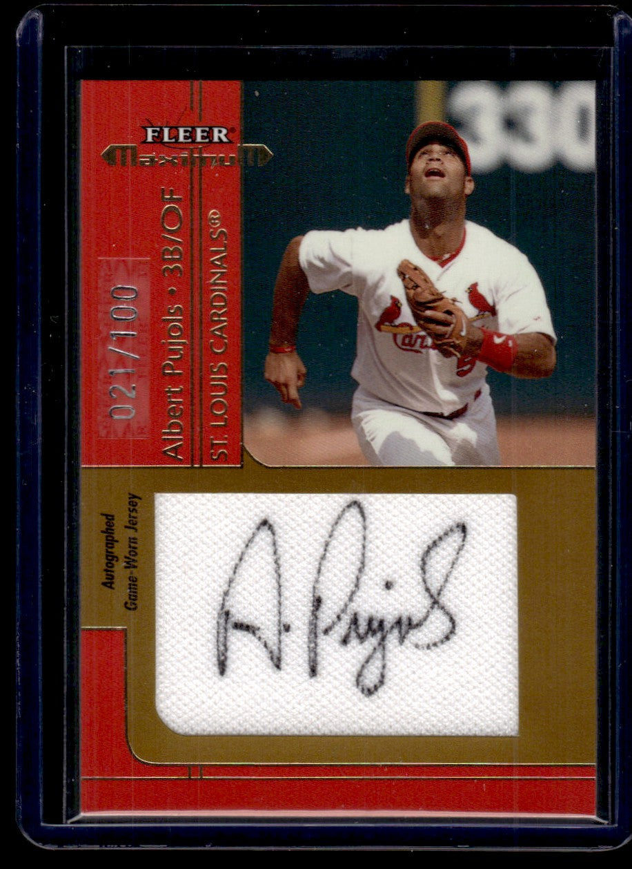 2002 Fleer Maximum Albert Pujols /100 St. Louis Cardinals Auto