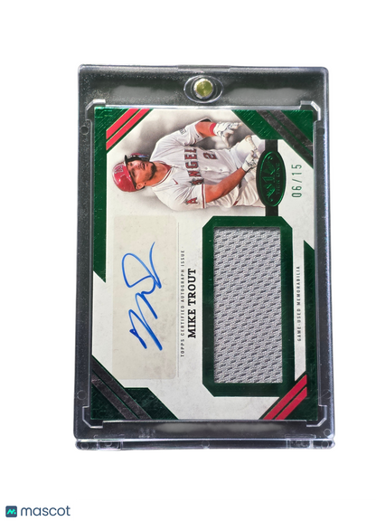 2025 Topps Tier One Baseball Mike Trout #AJR-MT Green Jumbo Relic 06/15