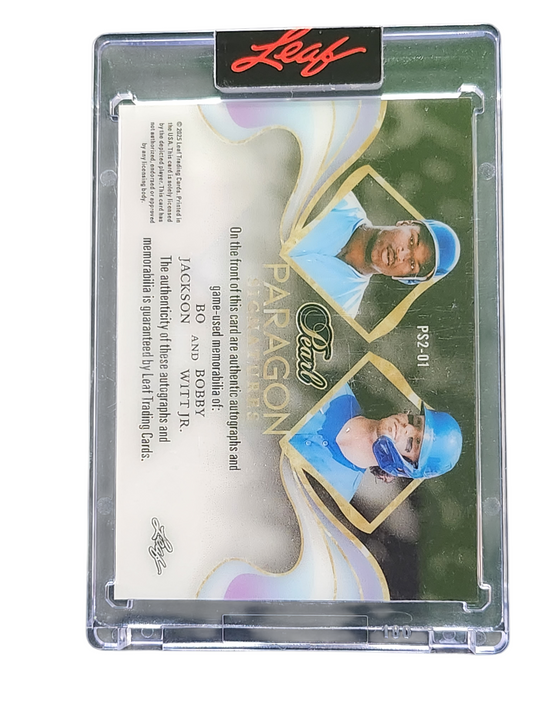 2025 Leaf Bo Jackson Bobby Witt Jr. #PS2-01 Dual Auto 8/10 Dual Game-Used