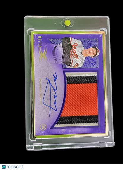 2017 Topps Definitive Collection Manny Machado #DFAP-MM Purple Auto 03/10 Patch