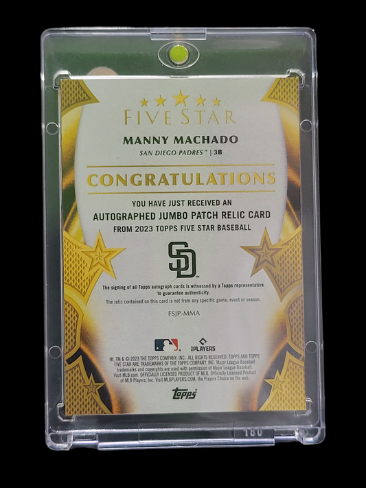 2023 Topps  Manny Machado #FSJP-MMA Auto Jumbo Patch Relic Card 19/25 Game-Used