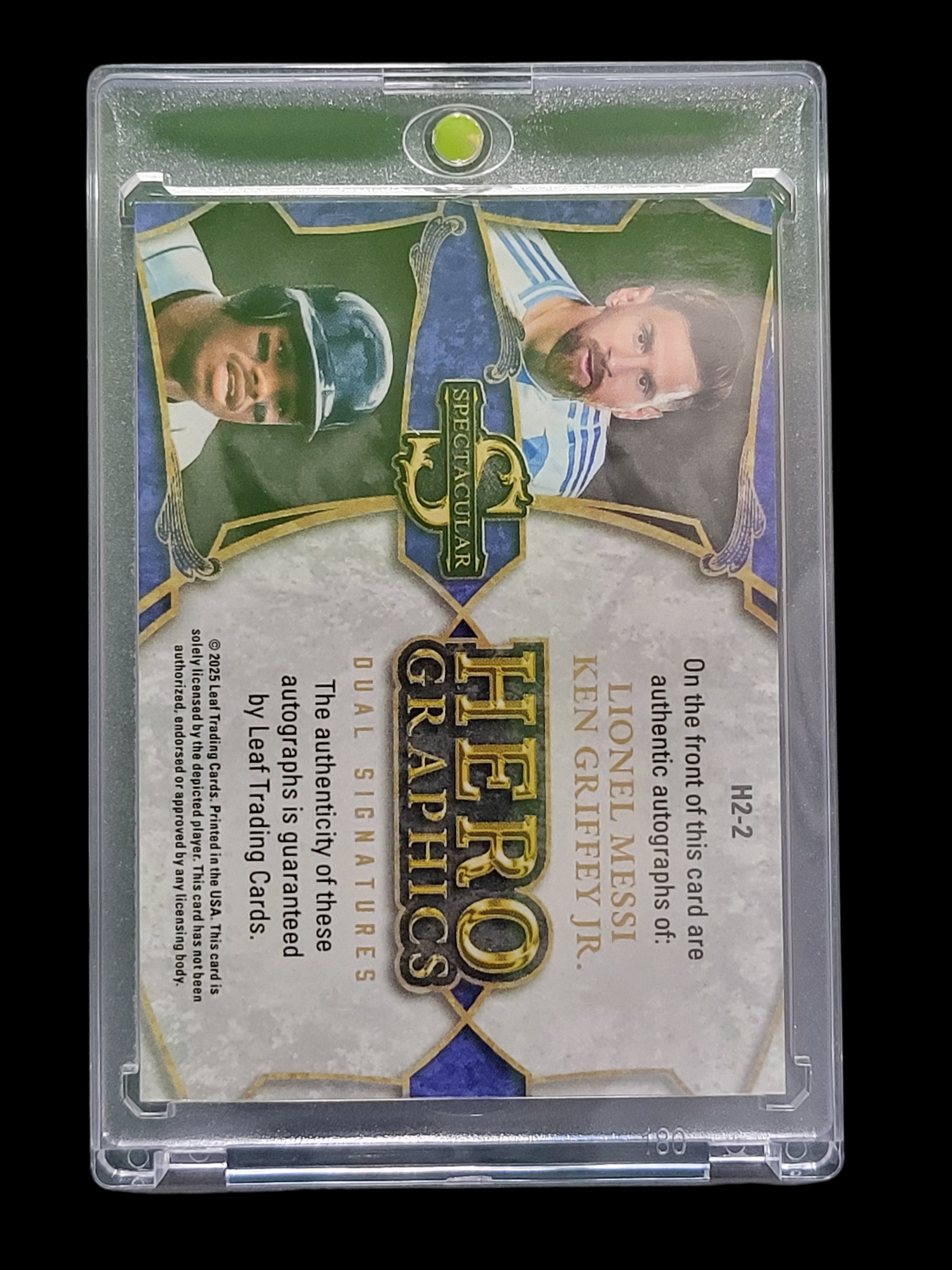 2025 Leaf Spectacular  Graphics Ken Griffey Jr. Lionel Messi #H2-2 3 / 3 Dual
