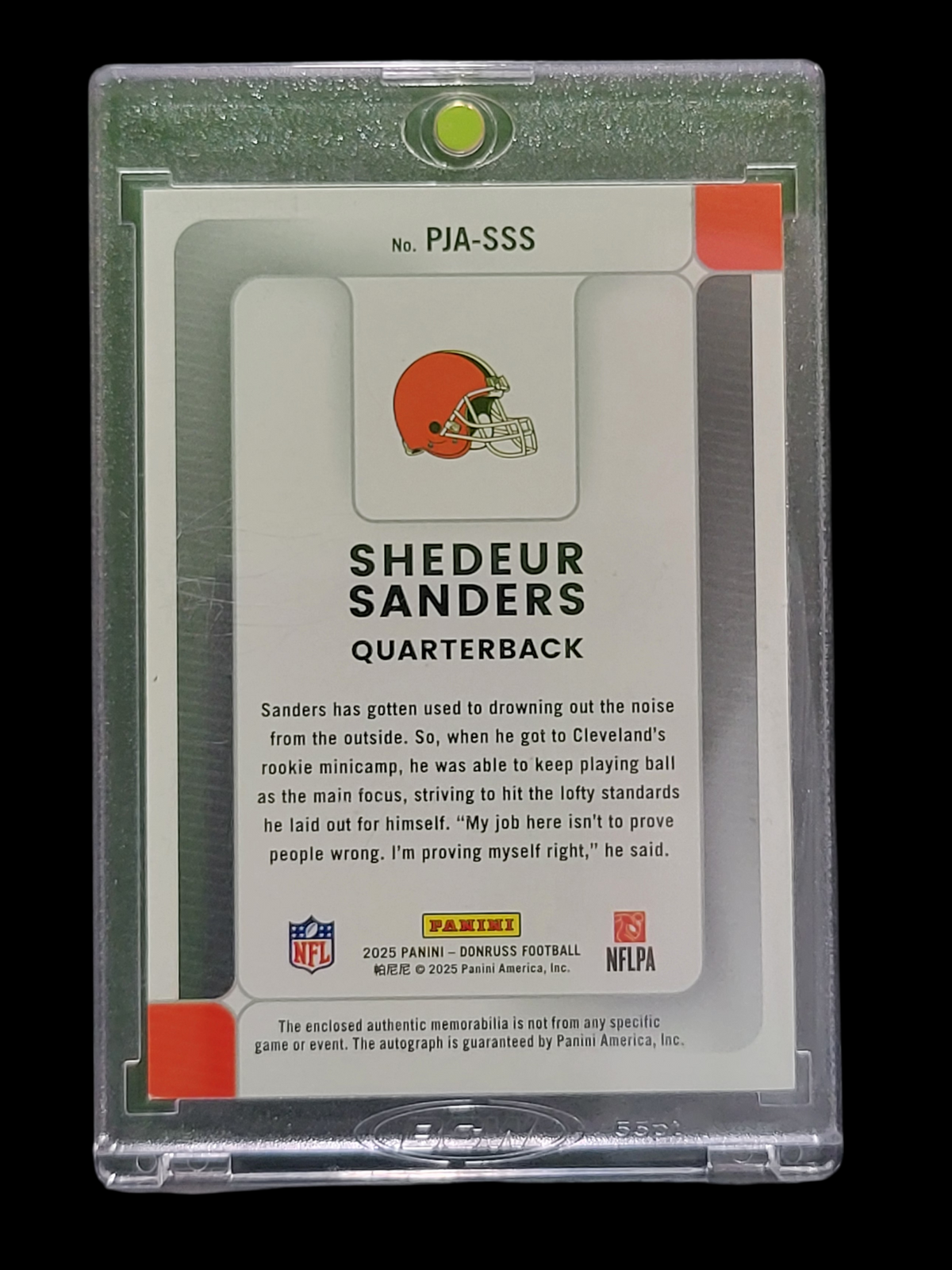 2025 Panini Donruss Football Phenom Shedeur Sanders #PJA-SSS 37/99  Memorabilia