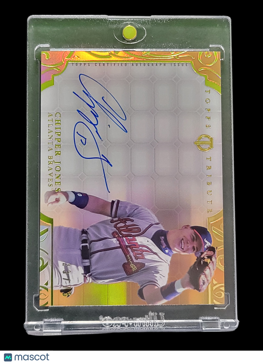 2015 Topps Tribute Chipper Jones #TA-CJ Gold Topps Certified Autograph Issue