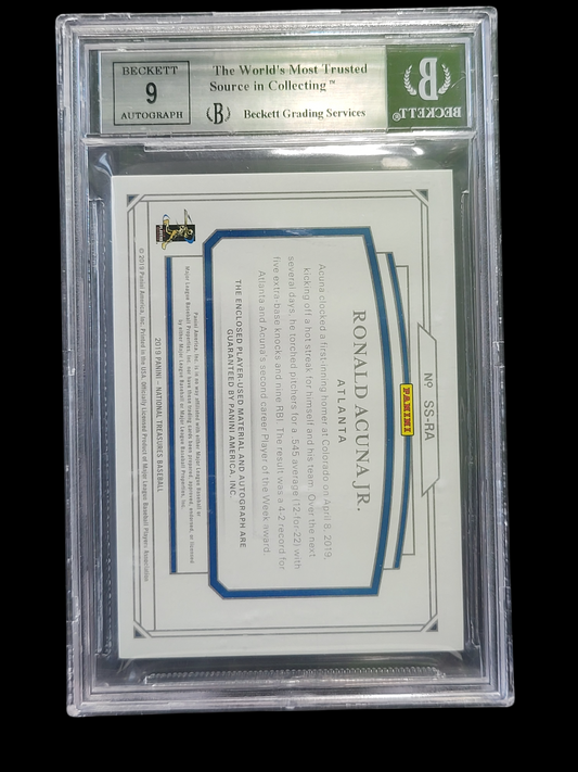 2019 Panini  Treasures Shadowbox Holo Silver Ronald Acuna Jr. #41 /5 BGS  Auto 9
