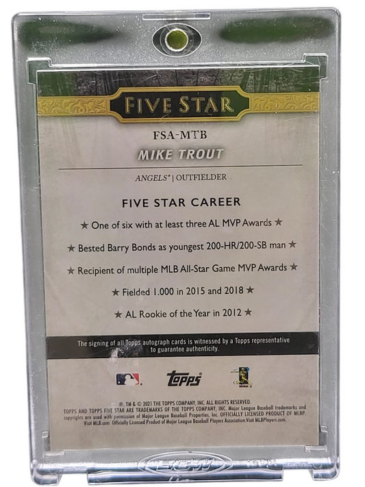 2021 Topps Five Star Mike Trout #FSA-MTB Green 10/15