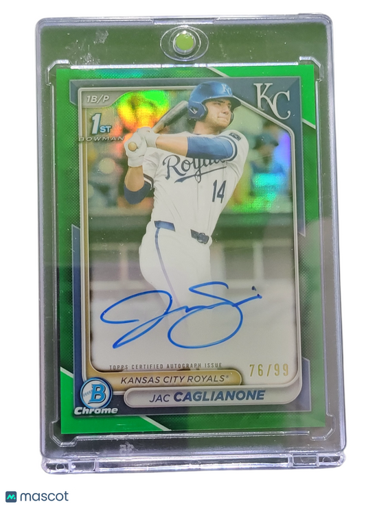 2024 Bowman Chrome Jac Caglianone #CPA-JC Green Refractor 76/99 1st Bowman