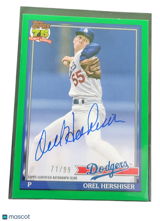 2026 Topps Baseball 75 Years of Baseball Orel Hershiser #91A-OH Green 71/99