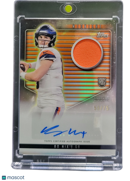 2024 Topps Midnight Bo Nix #RJA-BN Player-Worn Memorabilia RC 59/75