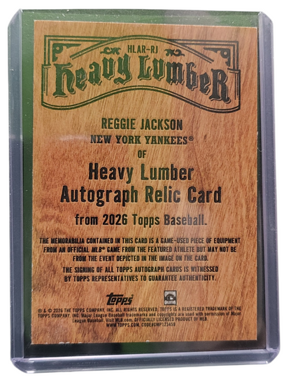 2026 Topps Baseball Heavy  Reggie Jackson #HLAR-RJ Game-Used Bat Auto Relic