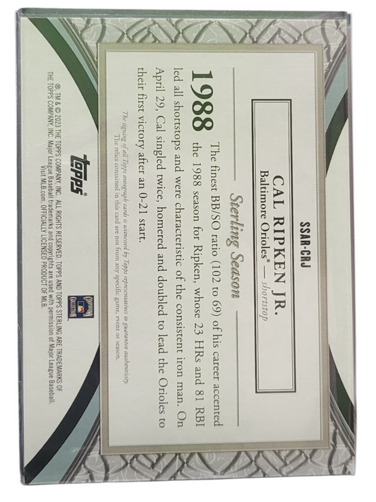 2023 Topps Sterling Cal Ripken Jr. #SSAR-CRJ Quad Relic Game-Used Mem/ 5