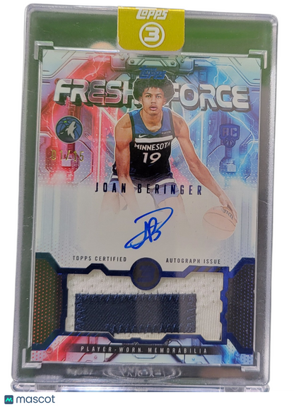 2026 Topps 3 Fresh Force Joan Beringer #FFR-JB Player-Worn Memorabilia Autograph
