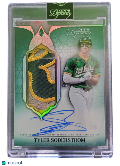 2025 Topps Dynasty Tyler Soderstrom #DAPB-TS03 Green Auto Patch /5 Game-Used