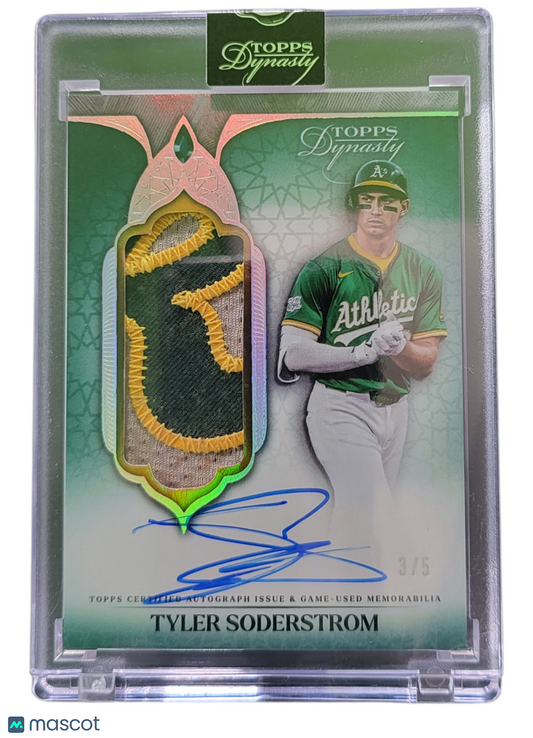 2025 Topps Dynasty Tyler Soderstrom #DAPB-TS03 Green Auto Patch /5 Game-Used