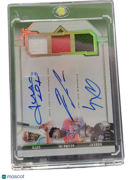 2021 Topps Luis Robert Juan Soto Ronald Acuña Jr. #ARC-SAR Auto Triple Relic /36