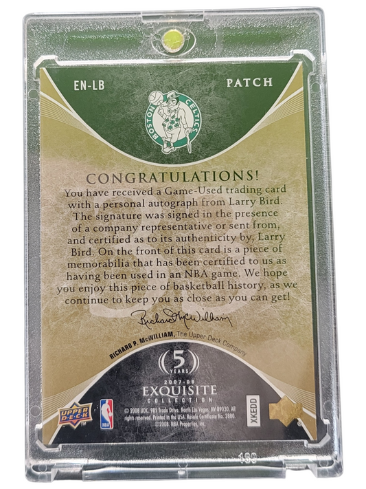 2008 Upper Deck Exquisite Collection Larry Bird #EN-LB 25/33 Patch Memorabilia