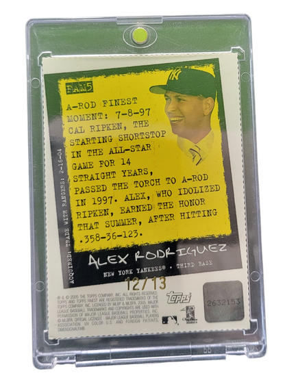 2005 Topps Finest Alex Rodriguez #FAM5 Refractor 12/13