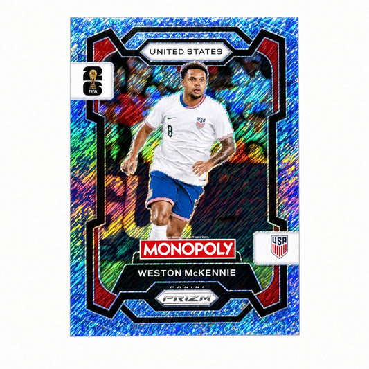 2026 Prizm Monopoly World Cup Weston McKennie #50 Blue Big Money Shimmer /10