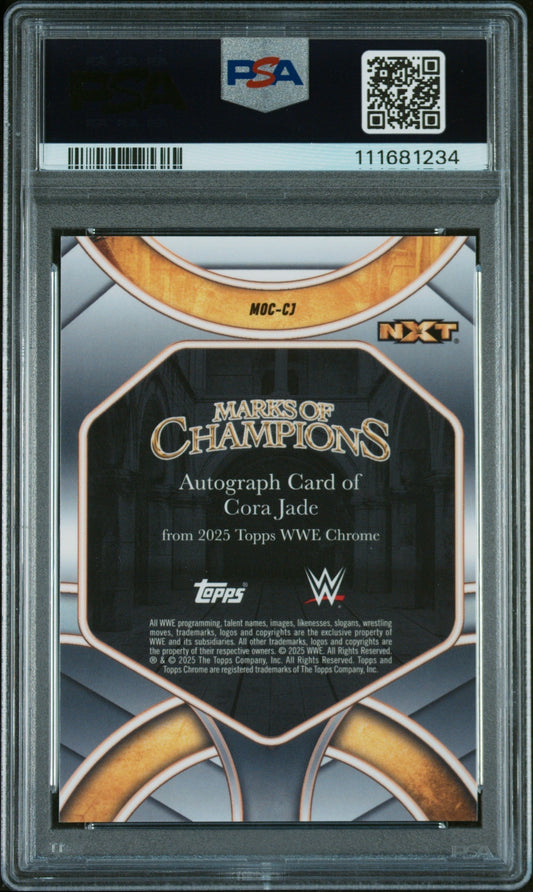 2025 Topps Chrome WWE Marks of Champions Autographs #CJ Cora Jade Gold Refractor PSA 10