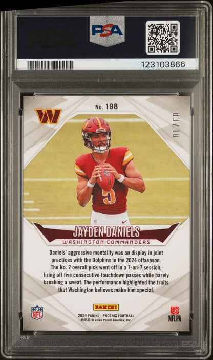 2024 Panini Phoenix Gold Hyper Jayden Daniels #198 /10 PSA 9