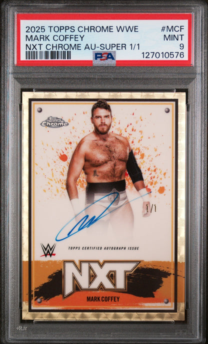 2025 Topps Chrome Nxt Chrome Autographs Superfractor 1/1 Mark Coffey #MCF PSA 9