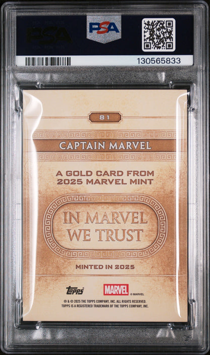2025 Topps Mint Marvel Orange Captain Marvel #81 /125 PSA 9