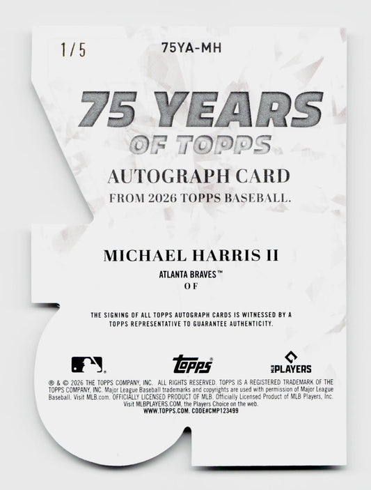 2026 Topps Michael Harris II 75 Years Auto Red Die-Cut SSP /5