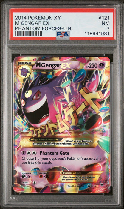 2014 Pokemon XY Phantom Forces Ultra Rare M Gengar Ex #121 PSA 7