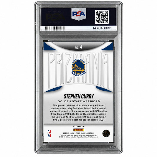 2024 Panini Prizm Black Prizmania Stephen Curry #4 PSA 8