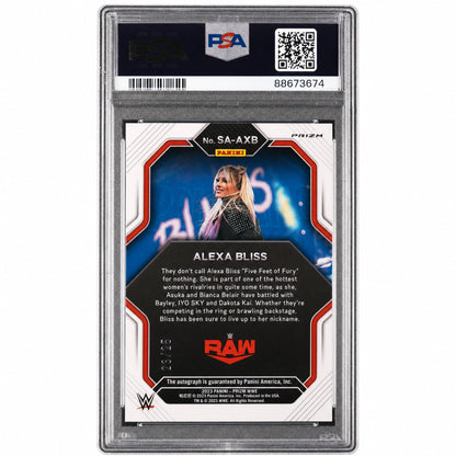 2023 Panini Prizm WWE Superstar Autographs Mojo Prizm Alexa Bliss #SAAXB /25 PSA 9